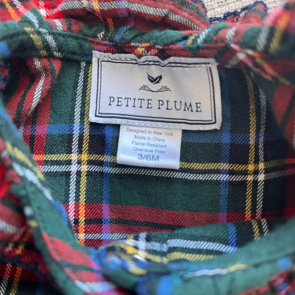 Petite Plume Plaid Kids One Piece - Picture 2 of 3